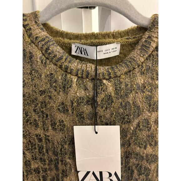 NWT Zara foil knit animal print top, $70 Sm - Picture 7 of 8
